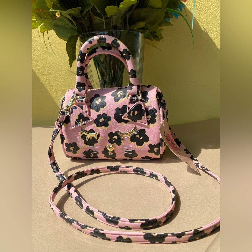 Betsey Johnson Flower & Cat Crossbody Purse, Betsey Johnson Kitty Bag